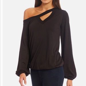 Michael Kors-One-Shoulder Keyhole Top